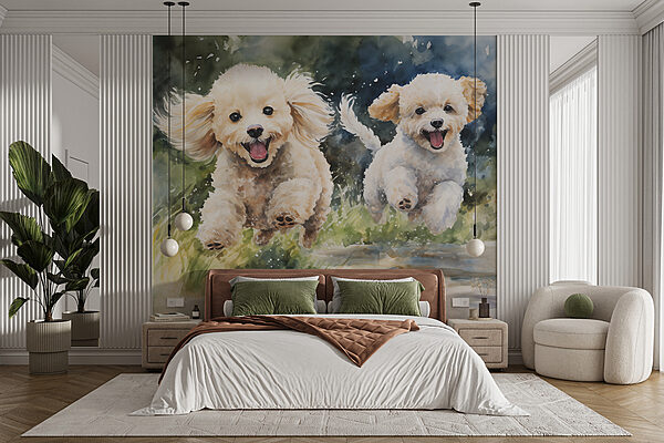 Two dogs jumping in the air Two dogs jumping in the air
