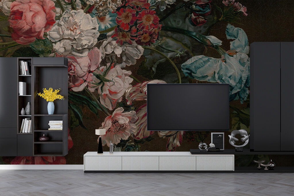 Painting of flowers on a dark background Painting of flowers on a dark background