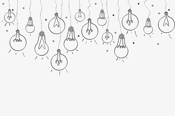 Line of light bulbs Line of light bulbs