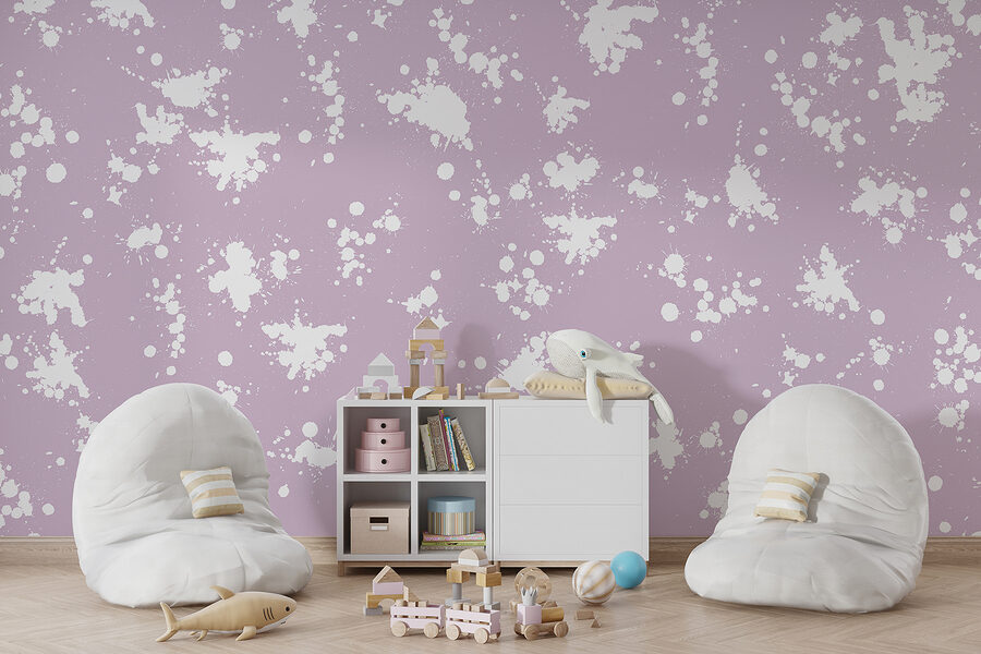 Wall murals White and purple paint splatter - Image 3