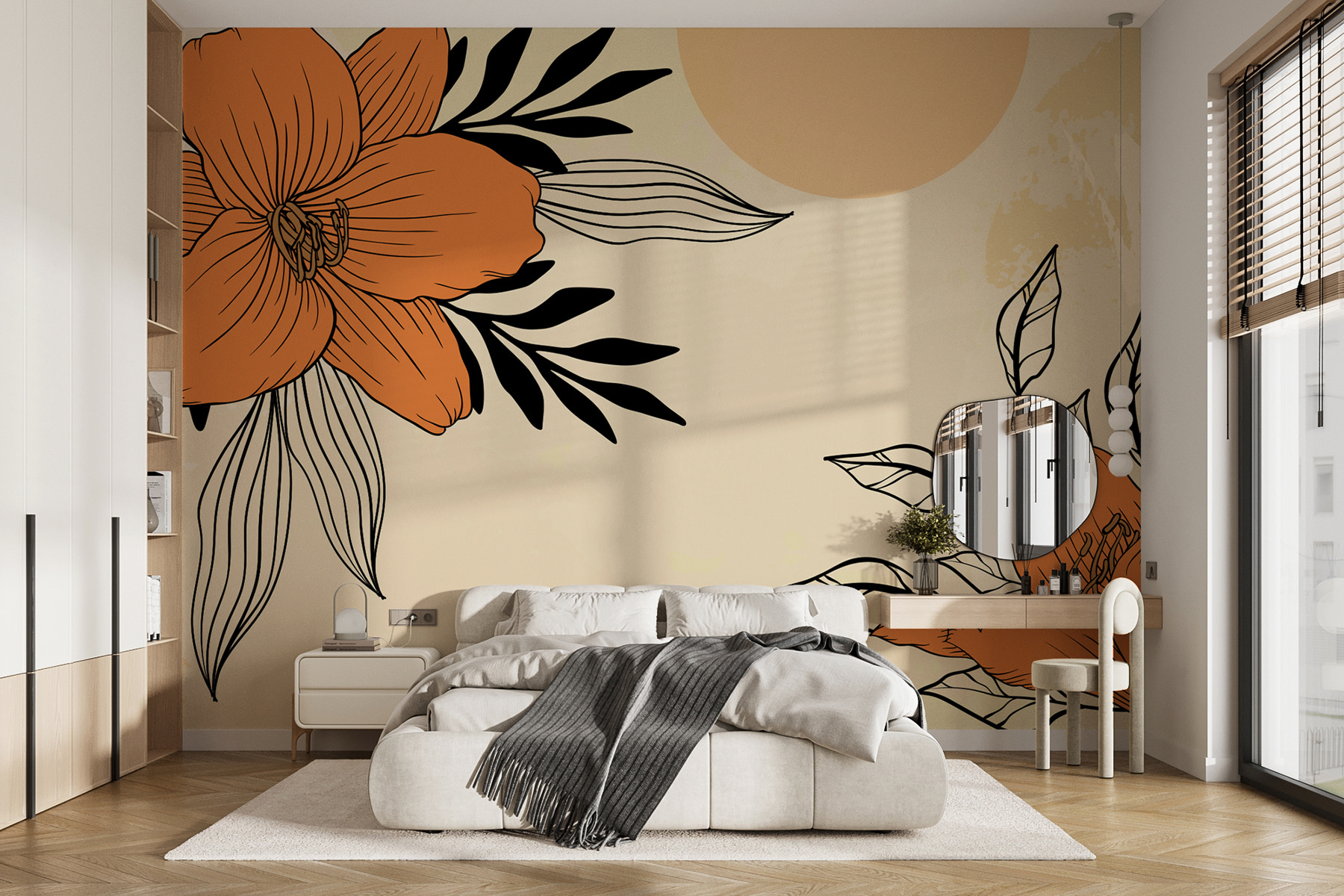 Drawing of flowers and leaves