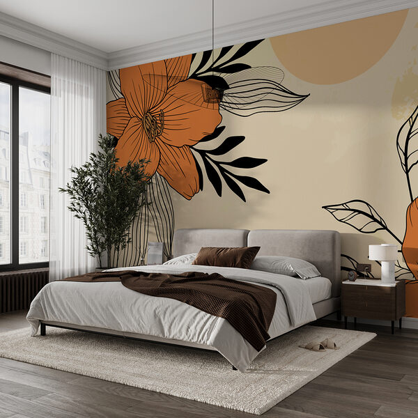 Drawing of flowers and leaves Drawing of flowers and leaves
