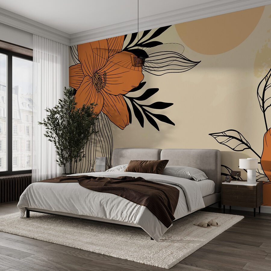 Drawing of flowers and leaves