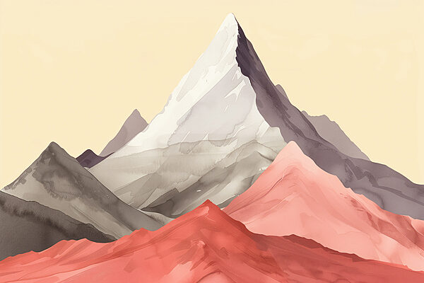 Group of mountains with red hills Group of mountains with red hills