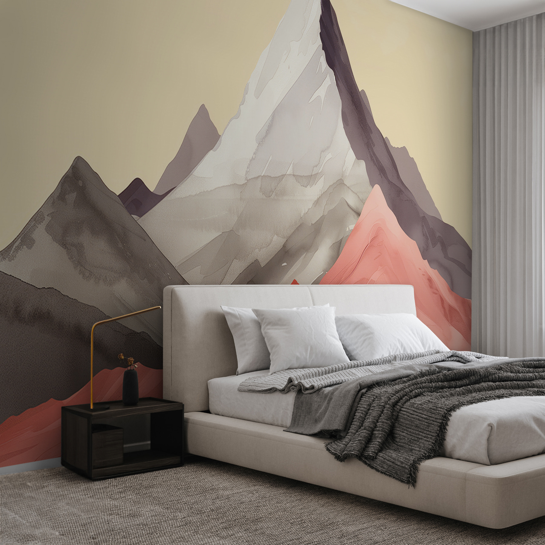 Group of mountains with red hills