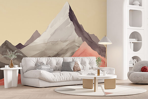 Group of mountains with red hills Group of mountains with red hills