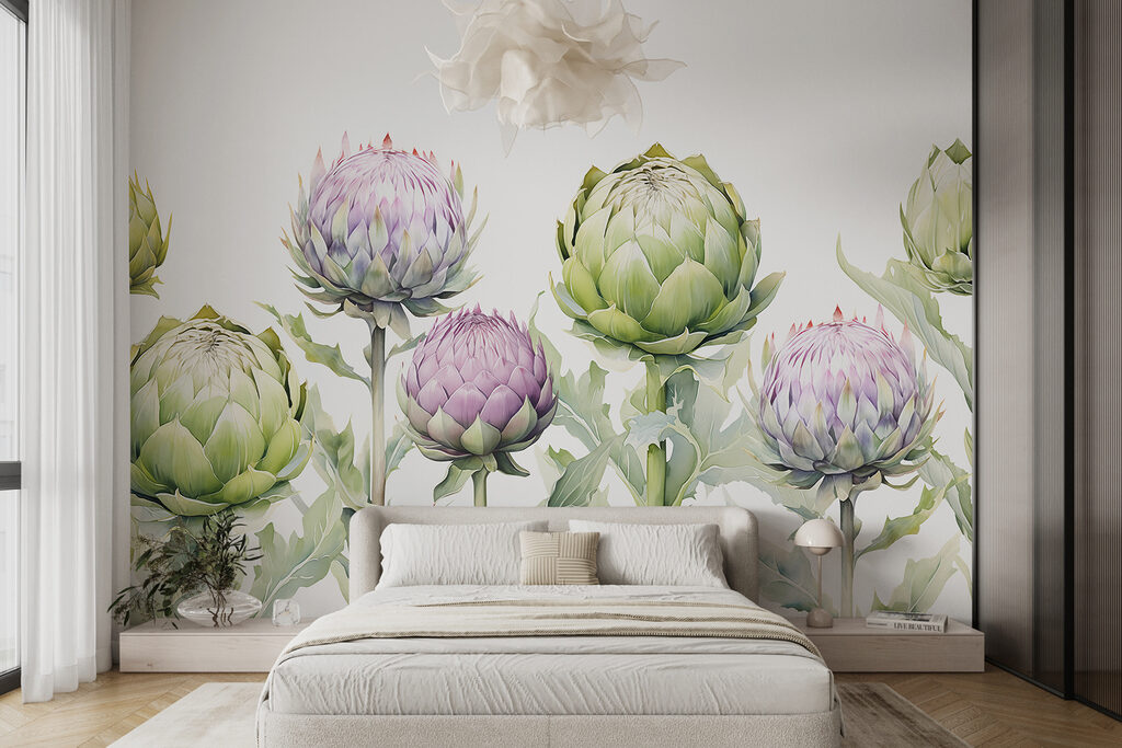 Group of artichokes with leaves Group of artichokes with leaves