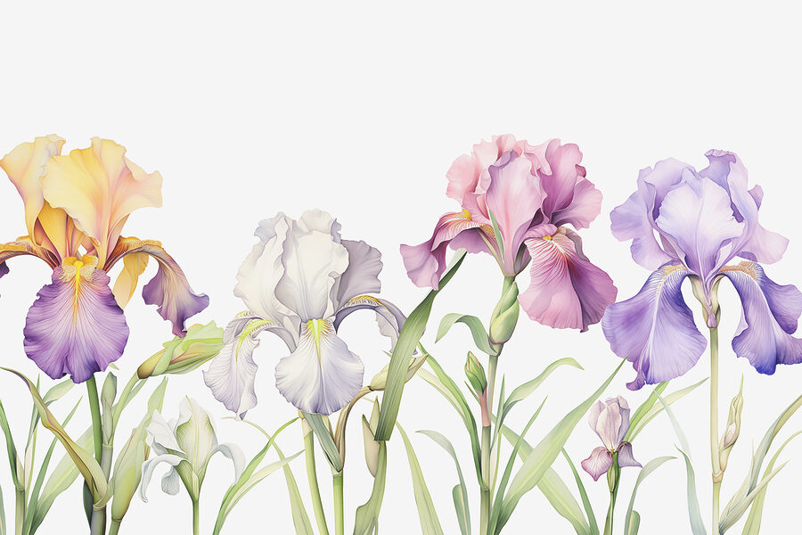 Wall murals Row of colorful flowers - Image 3
