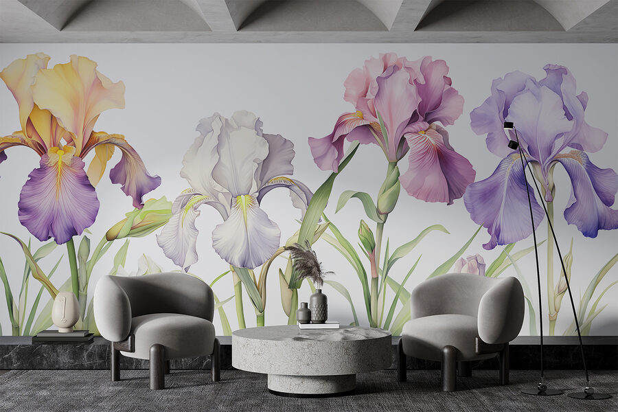 Wall murals Row of colorful flowers - Image 2
