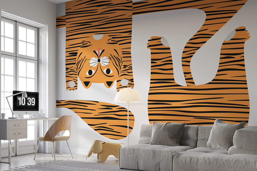 Wall murals Tiger with black stripes - Image 2