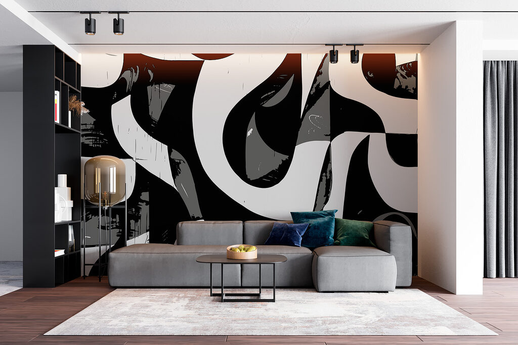 Black and white image of a swirly pattern Black and white image of a swirly pattern