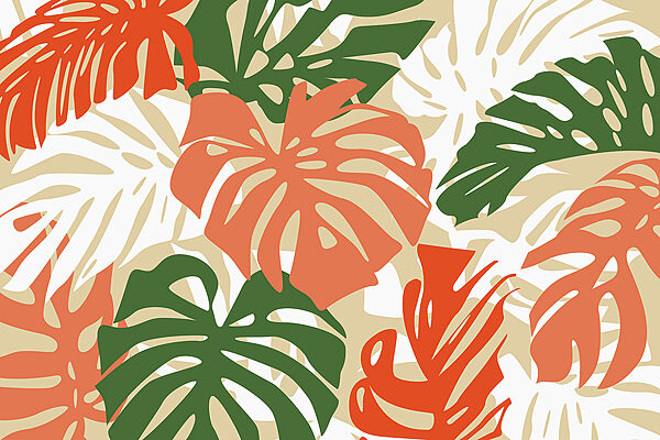Pattern of leaves on a white background Pattern of leaves on a white background
