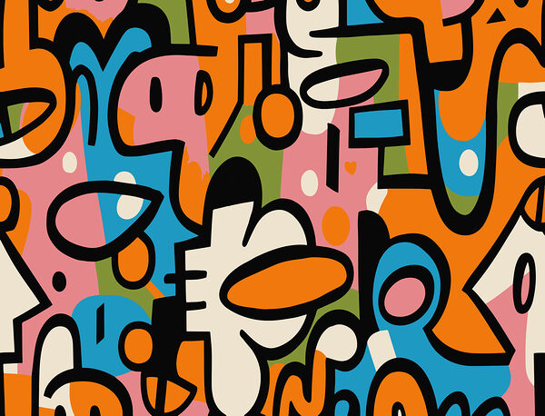 Colorful pattern with different shapes