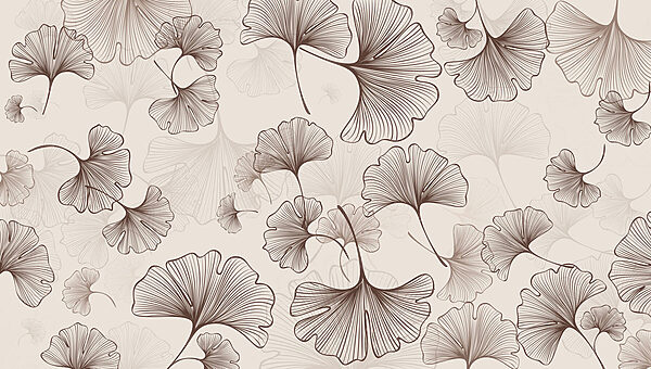 Pattern of leaves on a beige background Pattern of leaves on a beige background