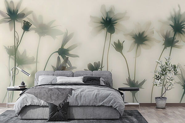 Group of flowers with stems Group of flowers with stems
