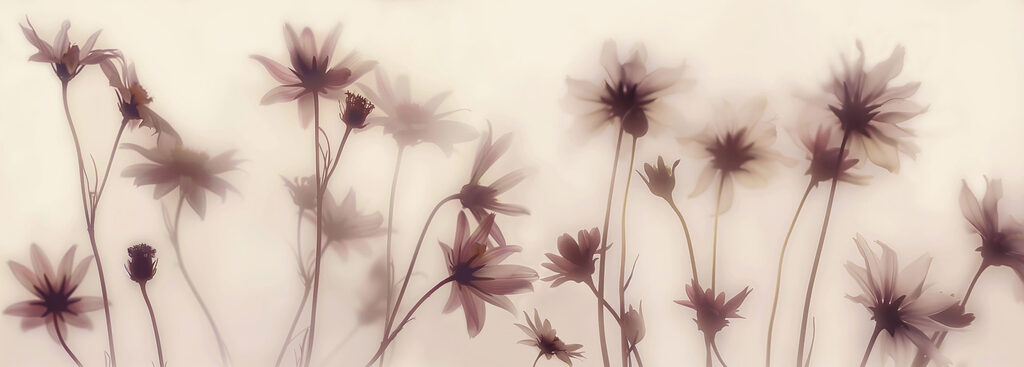 Group of flowers with stems Group of flowers with stems