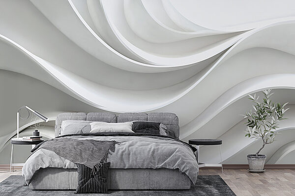 White wall with curved lines w01471pib6mr 600x400 - White wall with curved lines