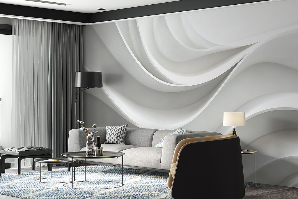 White wall with curved lines w01471pig3r 1024x683 - White wall with curved lines