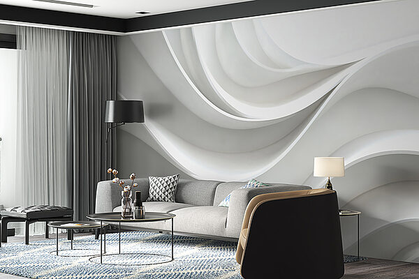 White wall with curved lines w01471pig3r 600x400 - White wall with curved lines
