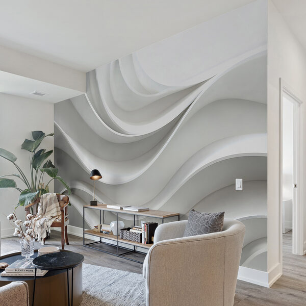 White wall with curved lines w01471pig5ms 600x600 - White wall with curved lines