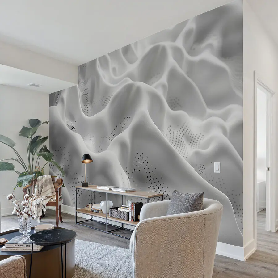 wall murals white fabric with small holes : w01473 - tapeko.co.uk