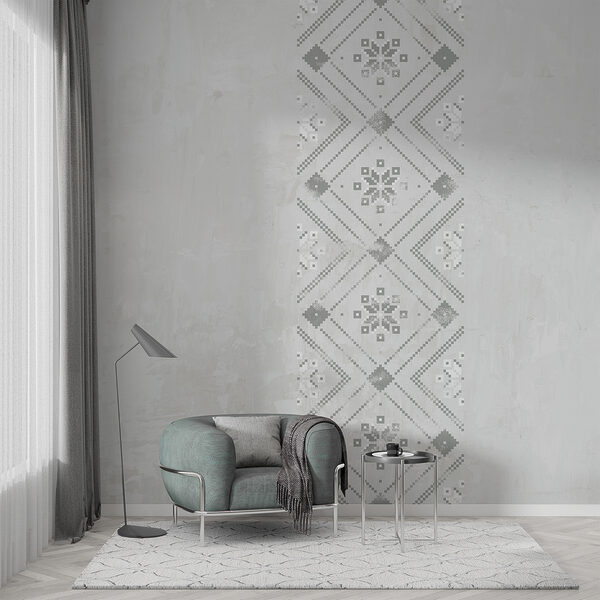 Grey and white pattern on a white surface Grey and white pattern on a white surface