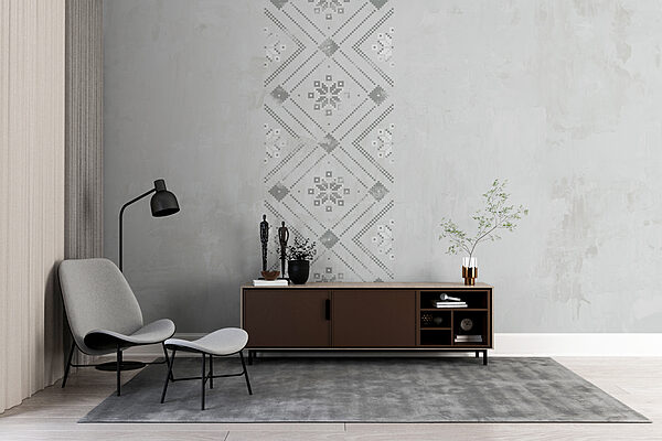 Grey and white pattern on a white surface Grey and white pattern on a white surface