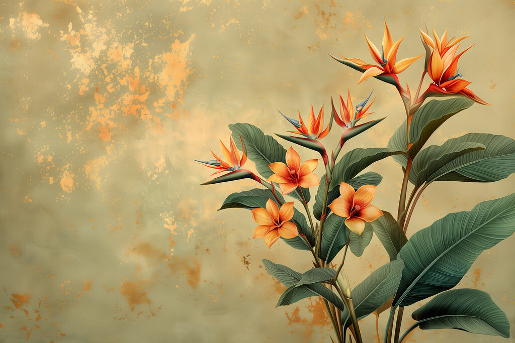 Plant with orange flowers and leaves Plant with orange flowers and leaves