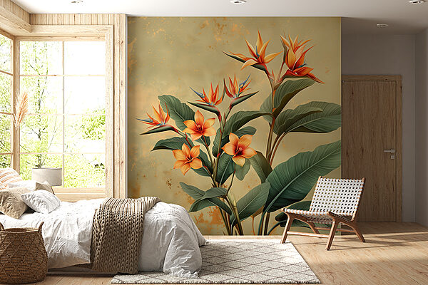Plant with orange flowers and leaves Plant with orange flowers and leaves
