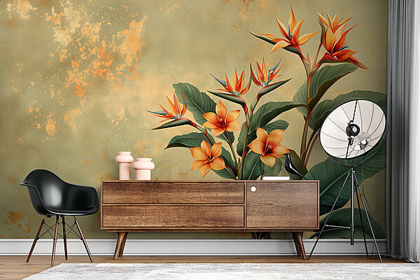Plant with orange flowers and leaves Plant with orange flowers and leaves