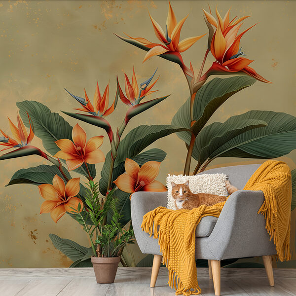 Plant with orange flowers and leaves Plant with orange flowers and leaves