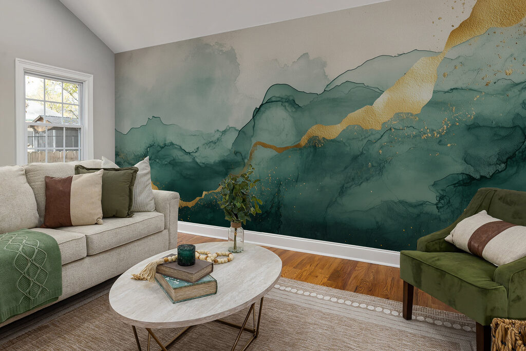 Emerald hills under a shimmering sky