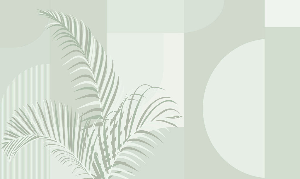 Elegant palm leaves with soft tones