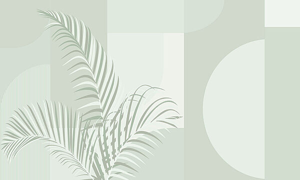 Elegant palm leaves with soft tones