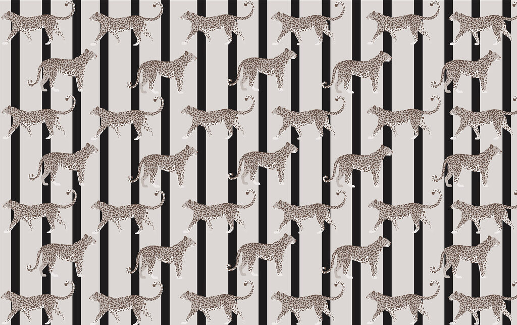 Pattern of cheetahs on a striped background Pattern of cheetahs on a striped background