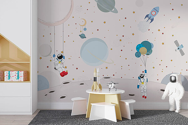 Cartoon of astronauts on the moon Cartoon of astronauts on the moon
