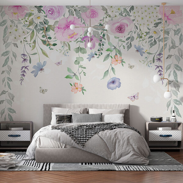 Painting of flowers and butterflies Painting of flowers and butterflies