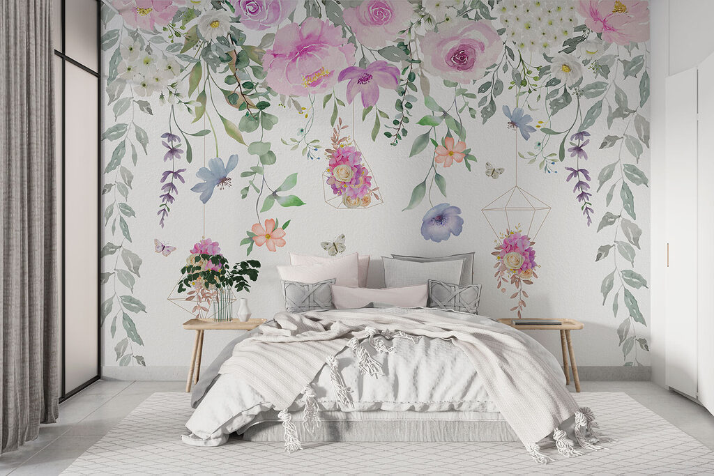 Painting of flowers and butterflies Painting of flowers and butterflies