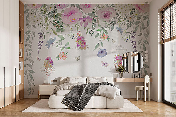 Painting of flowers and butterflies Painting of flowers and butterflies
