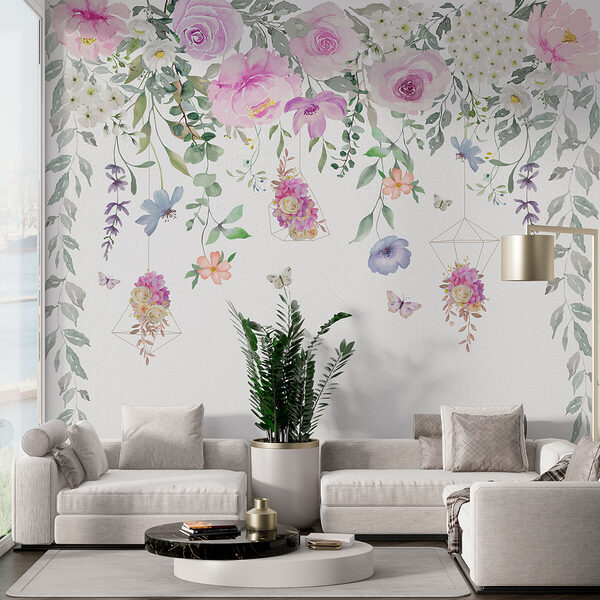 Painting of flowers and butterflies Painting of flowers and butterflies