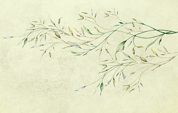 Painting of a branch with leaves Painting of a branch with leaves