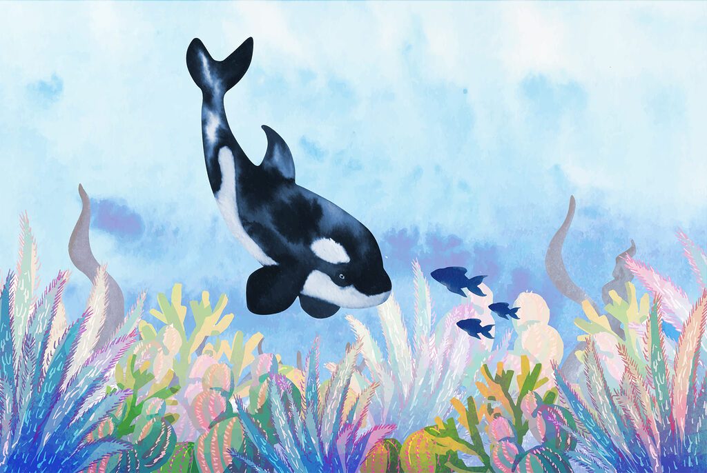Whale swimming in the ocean Whale swimming in the ocean