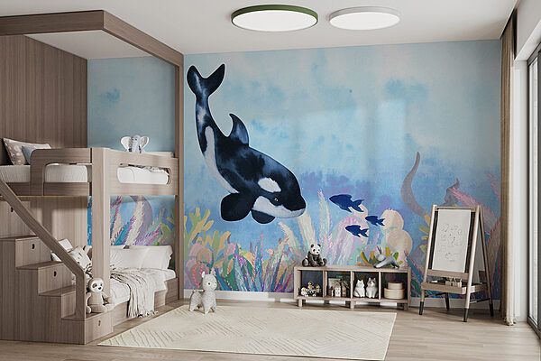 Whale swimming in the ocean Whale swimming in the ocean