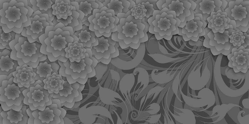 Grey and white floral design Grey and white floral design