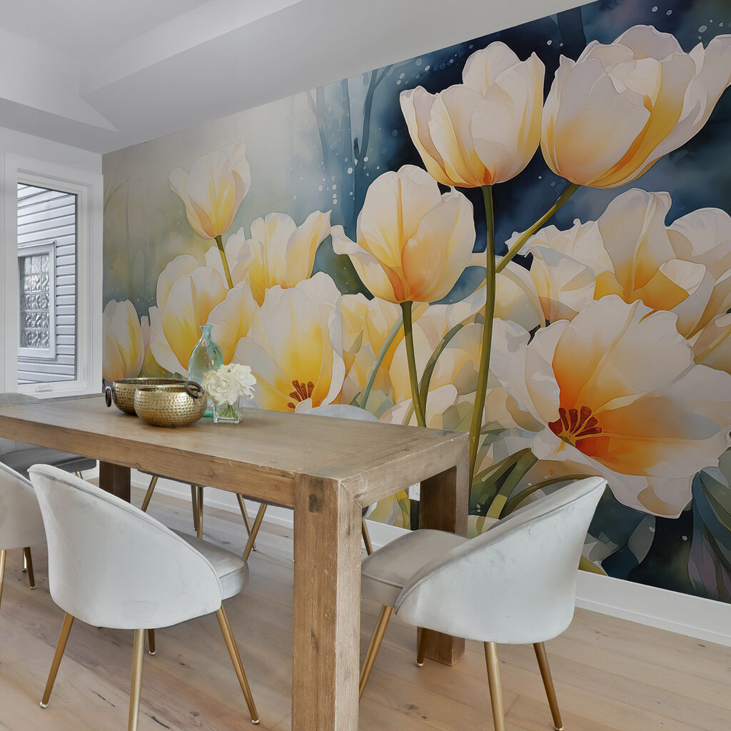 Painting of white flowers