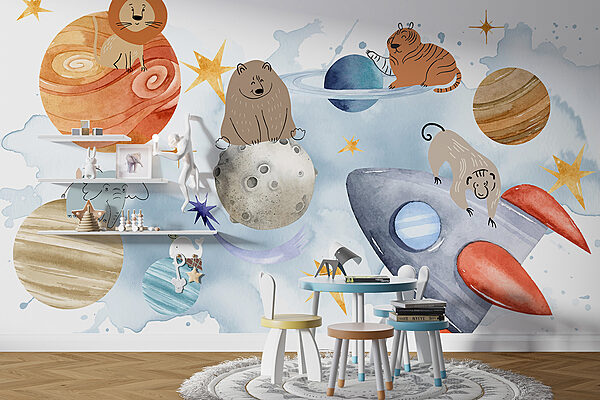 Group of animals in space Group of animals in space