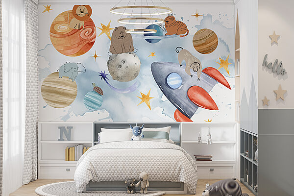 Group of animals in space Group of animals in space