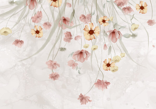 Painting of flowers on a white background Painting of flowers on a white background