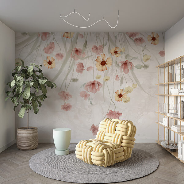 Painting of flowers on a white background Painting of flowers on a white background