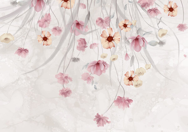 Painting of flowers on a white background Painting of flowers on a white background